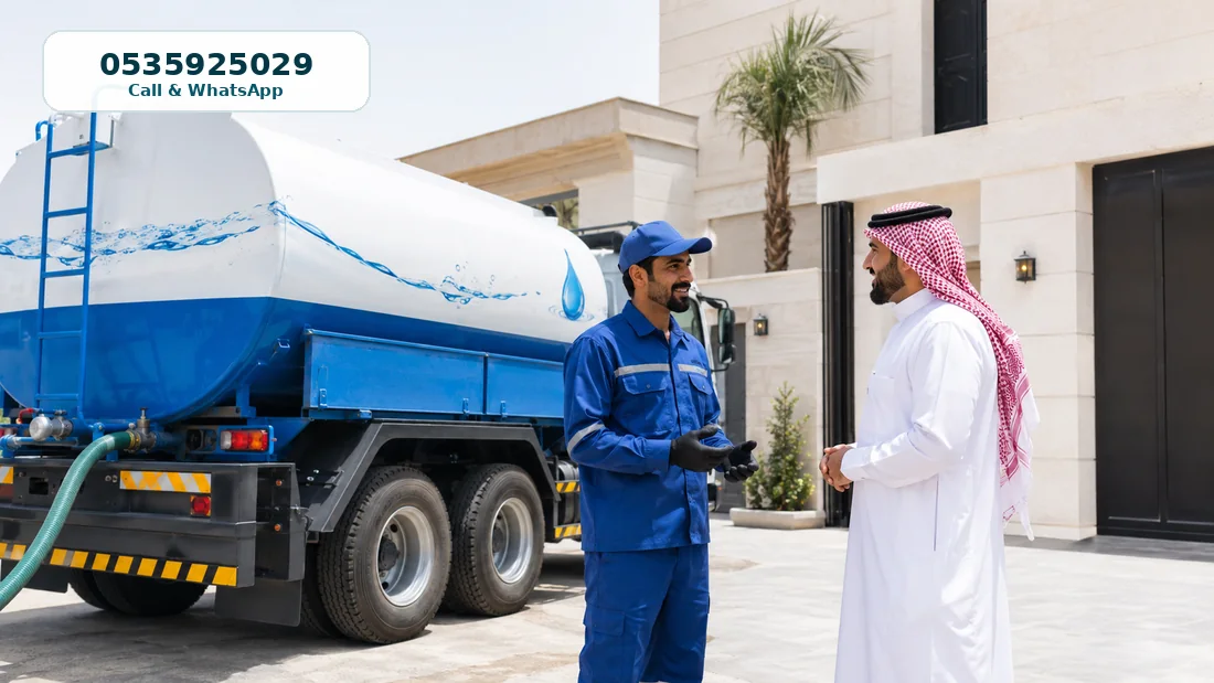 سائق وايت مياه 6 طن مع عميل في الرياض